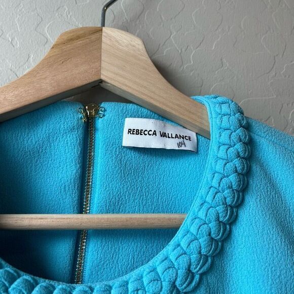 Rebecca Vallance Michelle Puff Sleeve Teal Blue Midi‎ Dress Size 10 - Picture 5 of 13